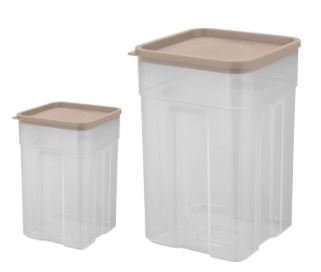 Набор банок для сыпучих продуктов Sugar&Spice Honey 0,75л + 0,2л квадратных латте                           